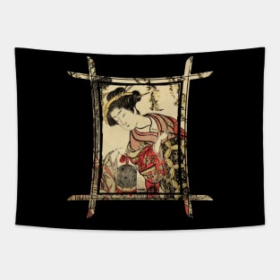 Vintage Japanese Geisha Retro Symbol Text Kanji Love Japan 330 Tapestry