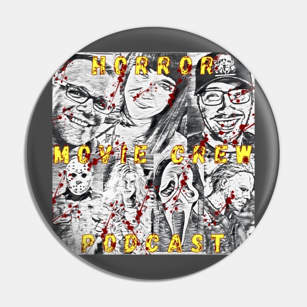 Horror Movie Crew Podcast Blood Splatter Pin by Horrormoviecrewpodcast