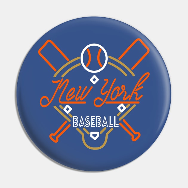 Neon New York Baseball Pin by MulletHappens