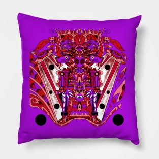 the alien mictlan in ecopop tribal totonac travel throne wallpaper Pillow