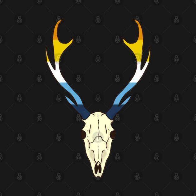 Aroace Pride Deer Skull by whizz0