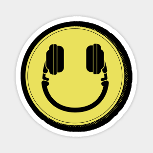 Music Makes Me Happy // Headphones Smiley Face Magnet