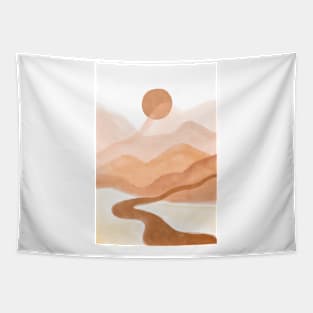 Dreamy mountain sun landscape Tapestry