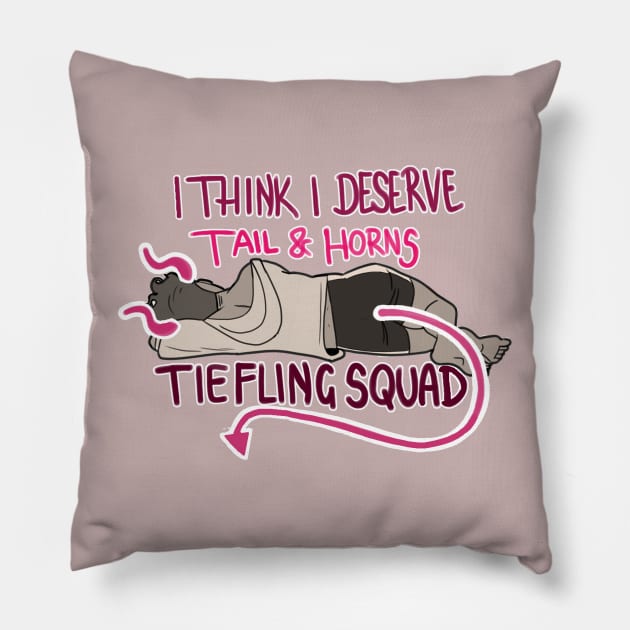 I deserve Horns and Tails (Magenta) Pillow by jonesylium