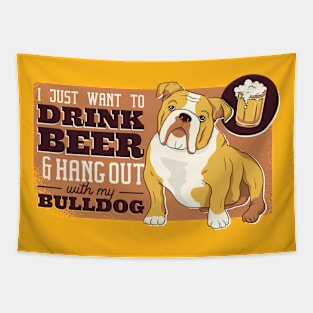 Beer And Bulldog Tapestry