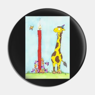 Happy Birthday Giraffe Pin