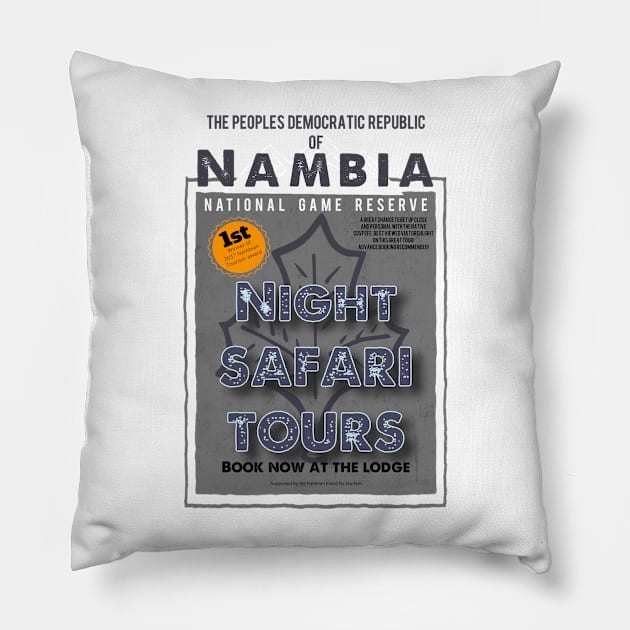 Night safari at the Nambian Game Reserve Pillow by Dpe1974