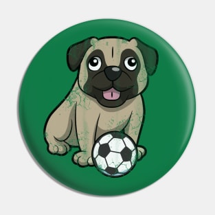 Soccer Pug Dog Pin