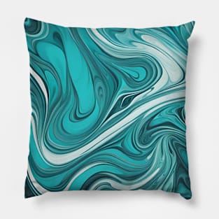 Turqoise Marbled Swirls Pillow