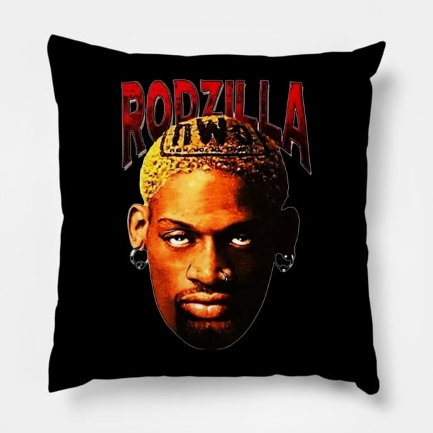 The Art of the Rebound Dennis Rodman Pillow by Iron Astronaut