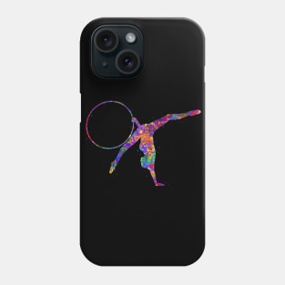 Rhythmic gymnastics hoop watercolor art Phone Case