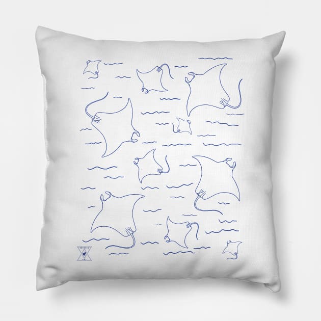 Stingray | Oceanography Sea Animal Marine Life Pillow by encycloart