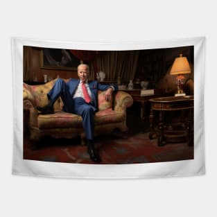 Joe Biden sitting on couch Tapestry