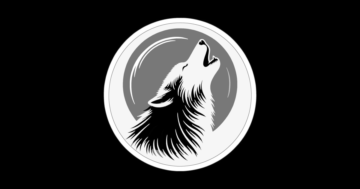 Wolf Howling At The Moon Black - Wolf Howling At Moon - Magnet | TeePublic