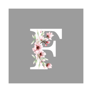 Letter F Monogram With Cherry Blossoms T-Shirt