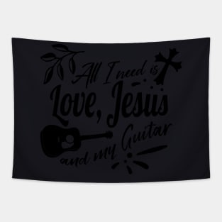 Jesus and Guitar Tapestry