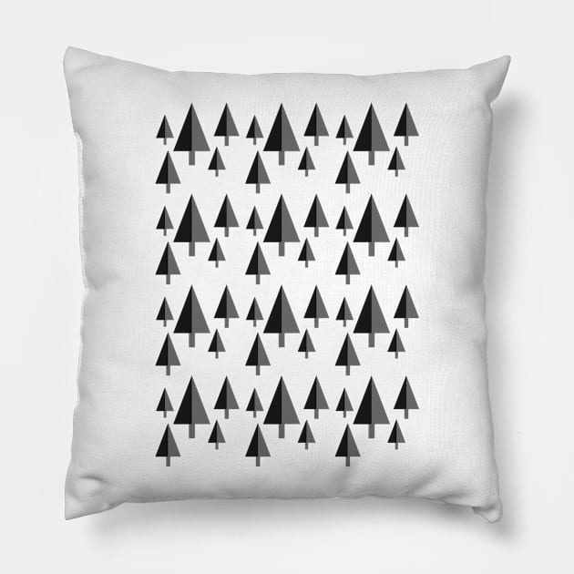 Grey Forest Pillow by lvngpvlse