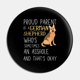 Proud Parents of German Shepherd Pet Lover Pin