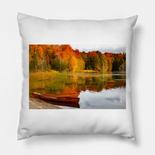 Kent Pond Morning Canoes Pillow