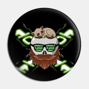 Hackers crew Jolly Roger pirate flag (no caption) Pin