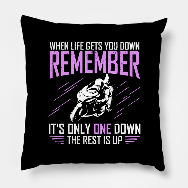 Motorbike Girl Motorcycle Motorcyclist Sportbike Pillow by Dolde08