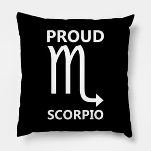 Proud Scorpio White Pillow