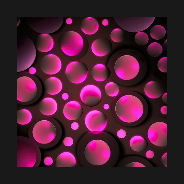 Glowing pink polka dots design by UmagineArts