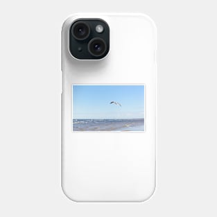 White seagull flying above the water Phone Case