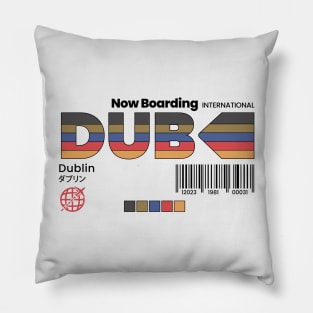 Vintage Dublin DUB Airport Label Retro Travel Ireland Pillow