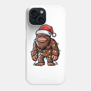 Bigfoot Santa Christmas Tree Lights Phone Case