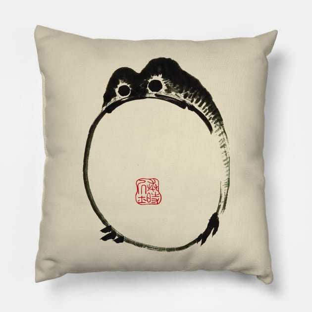 Matsumoto Hoji Grumpy Frog Toad Pillow by sobermacho