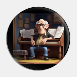 Grandfather Sitting At The Piano Pin