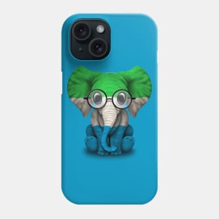 Baby Elephant with Glasses and Sierra Leone Flag Phone Case