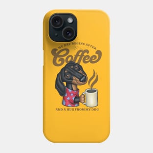 Funny Cute Doxie Dachshund Coffee Cup Phone Case