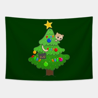 Merry Christmas Cat Tree Tapestry