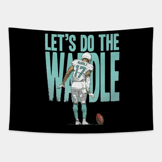 Jaylen Waddle Miami Waddle Dance Tapestry by Chunta_Design