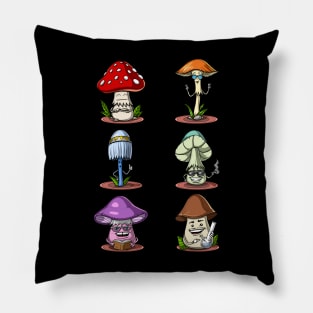 Funny Magic Mushrooms Pillow