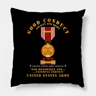 Army - Good Conduct w Medal w Ribbon - 39  Years Pillow