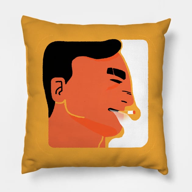 Smoker Guy Pillow by Khannoli