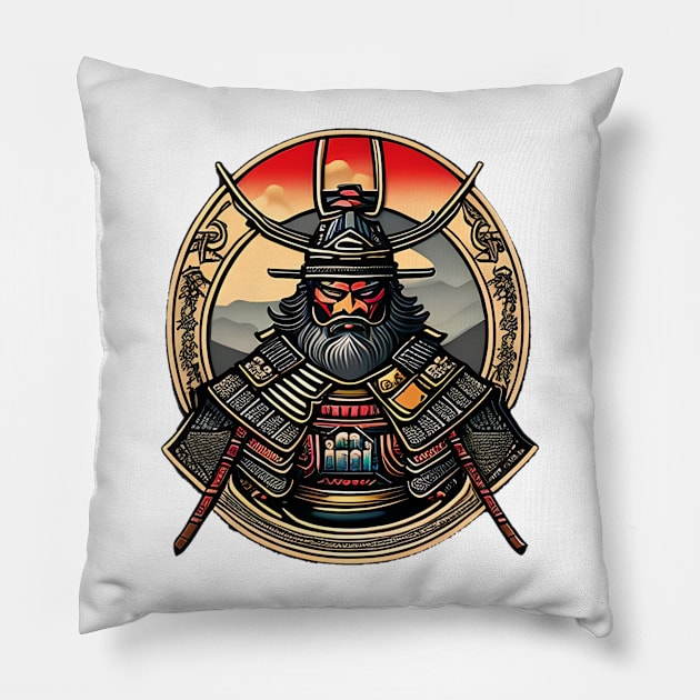 Samurai Logo Pillow by DravenWaylon