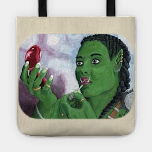 Woman Orc Applying Warpaint Tote