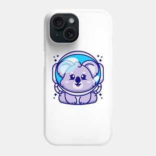 Cute baby koala wearing an astronaut helmet, cartoon character Phone Case