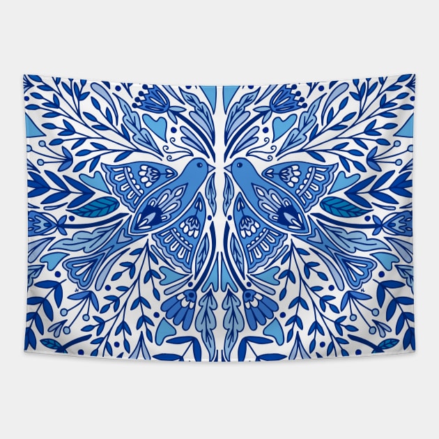 Folk Art Bird Blue Birds Scandinavian Folk Art Scandinavian Folk Art Tapestry TeePublic