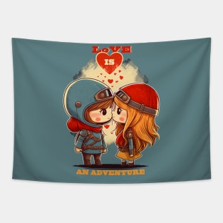 Love is an adventure | valentines day Tapestry