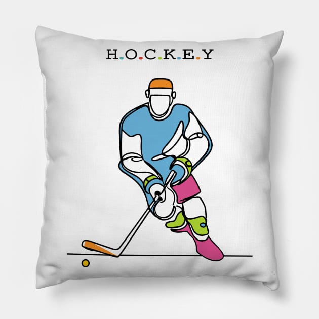 Hockey Sport Pillow by Fashioned by You, Created by Me A.zed