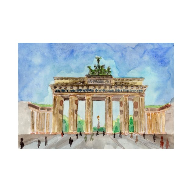 Brandenburg Gate Watercolor by ZeichenbloQ