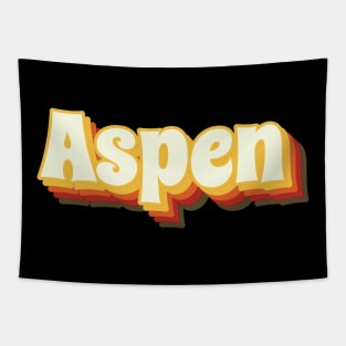 Aspen Retro Vintage Text Tapestry