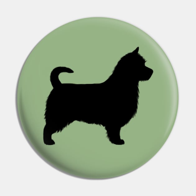 Australian Terrier with Long Tail Silhouette Pin by Coffee Squirrel