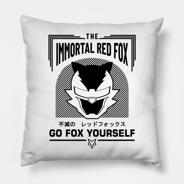 GO FOX YOURSELF! (Printed in Black) Pillow by TheImmortalRedFox