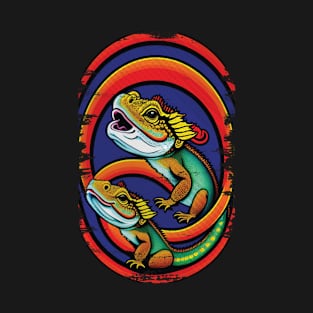 Funny Bearded Dragon Vintage Retro Lizard Lover T-Shirt